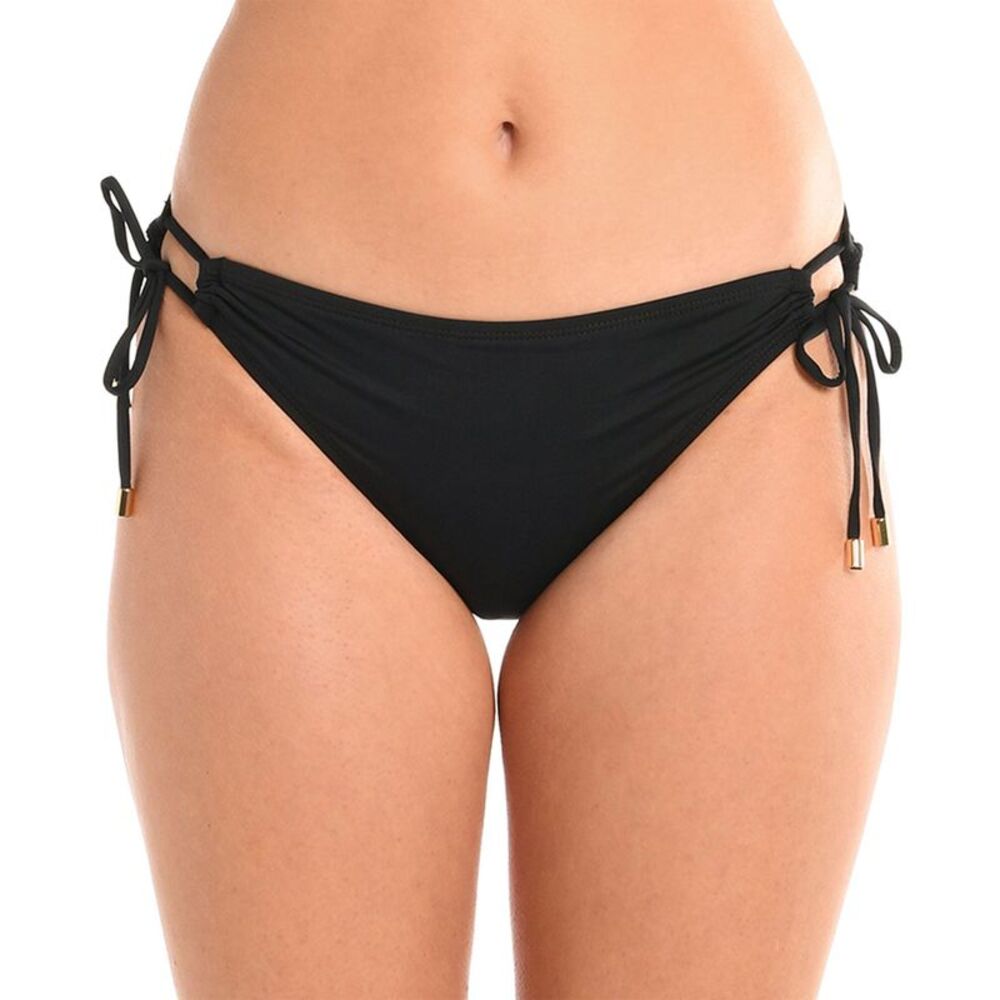 La Blanca Womens Island Goddess Adjustable Hipster Bikini Bottom 12 Black NWT